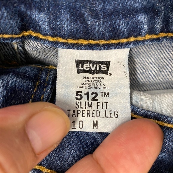 Women’s Levis 512 Slim Fit Tapered Leg High Waisted Blue Denim Jeans Size 10 M - Picture 9 of 10